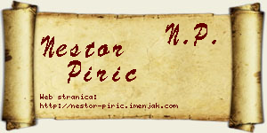 Nestor Pirić vizit kartica